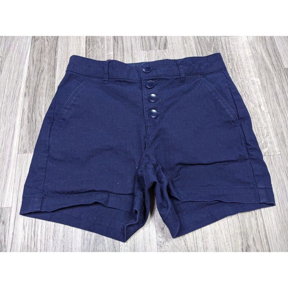 (3/$35) Old Navy Womens Size 2 Button Fly Pockets Navy Blue Shorts